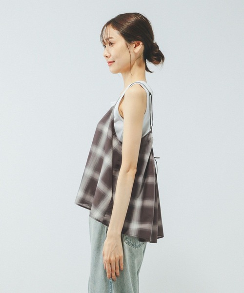 GLOBAL WORK（グローバルワーク）の「チェックビスチェ/579508（キャミソール・レディース・ブラウン系その他/ブラック系その他・FREE）」の14枚目の写真
