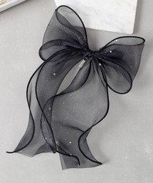 Flowering（フラワーリング）の「ラメオーガンジーリボン/ポニーフック（その他ヘアアクセサリー）」