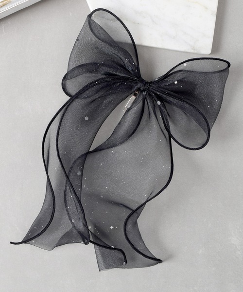 オーガンジー リボン ヘアゴム ポップメロディ 再販多数】ふわふわオーガンジーリボンヘアゴム キッズ ヘア