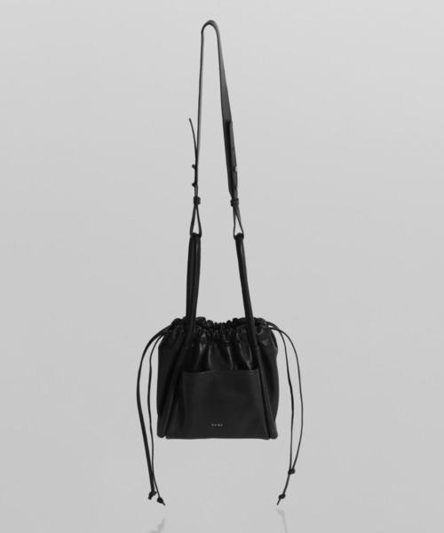 YArKA（ヤーカ）の「【YArKA/ヤーカ】real leather square bottom drawstring 2way bag [wam6] / 四角底巾着2wayバッグ（ハンドバッグ・メンズ・ブラック・FREE）」の15枚目の写真