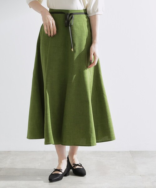 grove（グローブ）の「ドットで華やぐ　軽やかマーメイドスカート（スカート・レディース・チャコール/ベージュ系/ダークグリーン・01/02/03/04/05）」の10枚目の写真