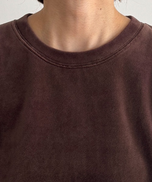 CANAL JEAN(キャナルジーン)の「El mar ベロアクロップドTシャツ(Tシャツ/カットソー・レディース・ネイビー/ブラウン/ブラック・ONE SIZE)」の9枚目の写真