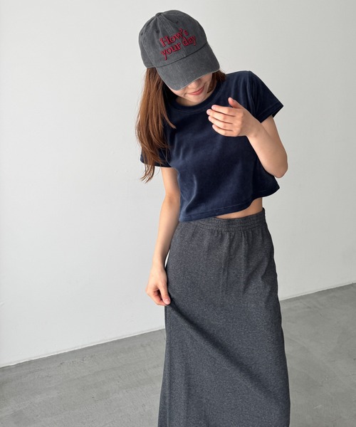 CANAL JEAN(キャナルジーン)の「El mar ベロアクロップドTシャツ(Tシャツ/カットソー・レディース・ネイビー/ブラウン/ブラック・ONE SIZE)」の17枚目の写真