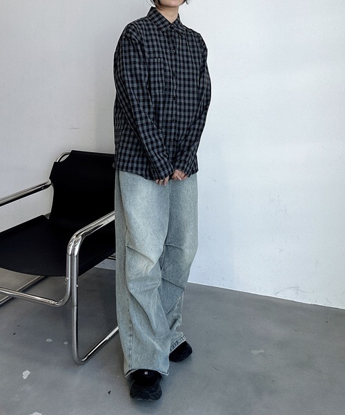 UNDERSTATEMENTs（アンダーステイトメント）の「【ユニセックス】ブロックチェックシャツ（シャツ/ブラウス・メンズ・ブラック・MEDIUM/LARGE）」の13枚目の写真