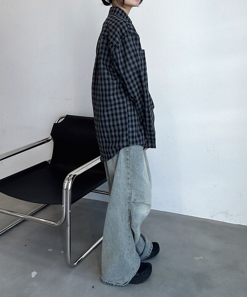 UNDERSTATEMENTs（アンダーステイトメント）の「【ユニセックス】ブロックチェックシャツ（シャツ/ブラウス・メンズ・ブラック・MEDIUM/LARGE）」の15枚目の写真