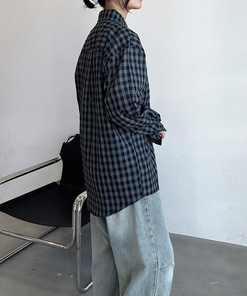 UNDERSTATEMENTs（アンダーステイトメント）の「【ユニセックス】ブロックチェックシャツ（シャツ/ブラウス・メンズ・ブラック・MEDIUM/LARGE）」の9枚目の写真