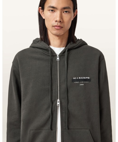 ALLSAINTS（オールセインツ）の「REDACT ZIP UP HOODIE | REDACT ジップ アップ フーディー（パーカー・メンズ・ブラック・S/M/L/XS）」の4枚目の写真