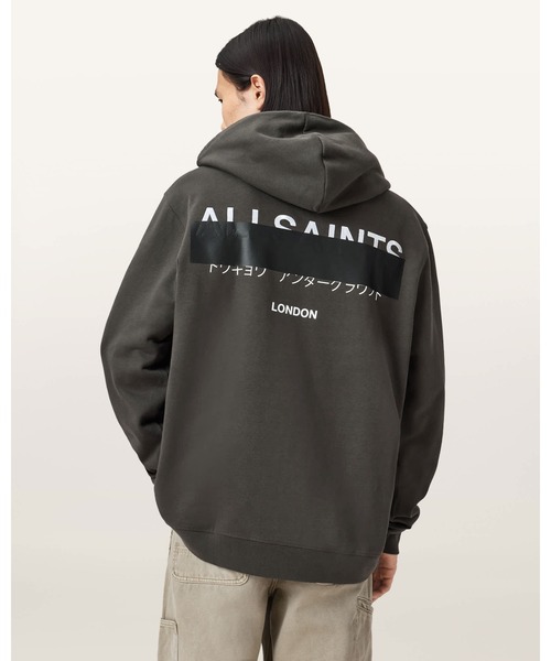 ALLSAINTS（オールセインツ）の「REDACT ZIP UP HOODIE | REDACT ジップ アップ フーディー（パーカー・メンズ・ブラック・S/M/L/XS）」の6枚目の写真