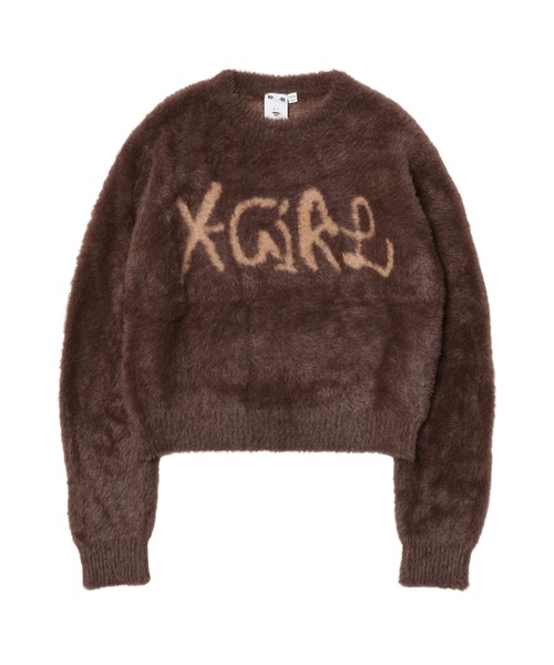 LOGO JACQUARD SHAGGY KNIT TOP（ニット/セーター）｜X-girl（エックス