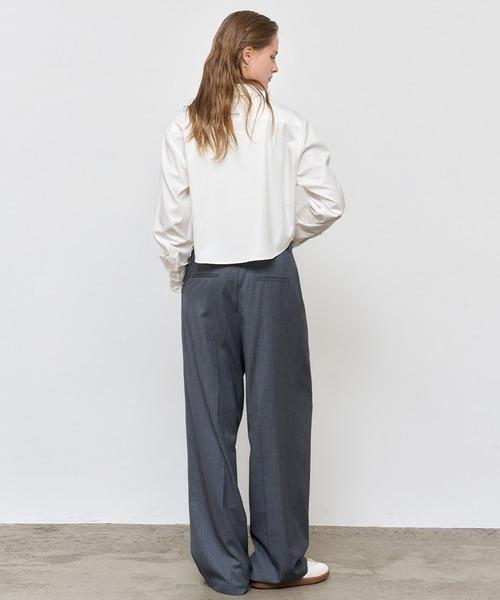 GENERAL IDEA(ジェネラルアイデア)の「GENERAL IDEA/ジェネラルアイディア wrinkle free semi crop easy shirts シャツ(シャツ/ブラウス・レディース・ブラック/ホワイト・S/M/L)」の12枚目の写真