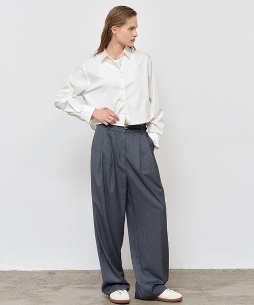 GENERAL IDEA(ジェネラルアイデア)の「GENERAL IDEA/ジェネラルアイディア wrinkle free semi crop easy shirts シャツ(シャツ/ブラウス・レディース・ブラック/ホワイト・S/M/L)」の13枚目の写真