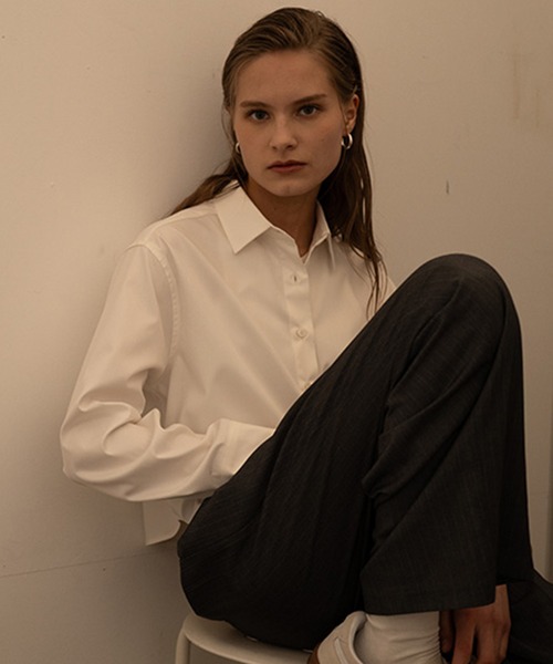 GENERAL IDEA(ジェネラルアイデア)の「GENERAL IDEA/ジェネラルアイディア wrinkle free semi crop easy shirts シャツ(シャツ/ブラウス・レディース・ブラック/ホワイト・S/M/L)」の5枚目の写真
