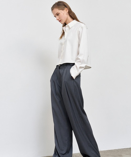 GENERAL IDEA(ジェネラルアイデア)の「GENERAL IDEA/ジェネラルアイディア wrinkle free semi crop easy shirts シャツ(シャツ/ブラウス・レディース・ブラック/ホワイト・S/M/L)」の11枚目の写真