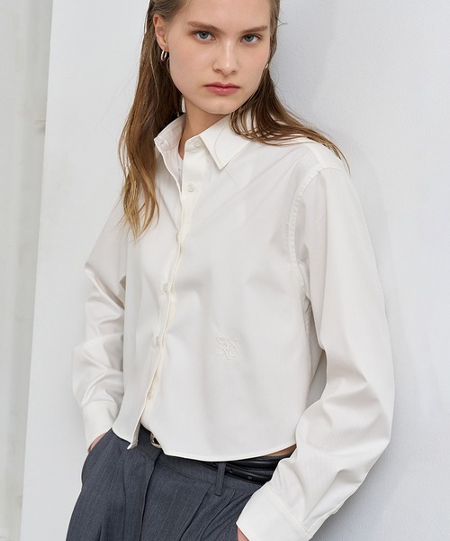 GENERAL IDEA(ジェネラルアイデア)の「GENERAL IDEA/ジェネラルアイディア wrinkle free semi crop easy shirts シャツ(シャツ/ブラウス・レディース・ブラック/ホワイト・S/M/L)」の7枚目の写真