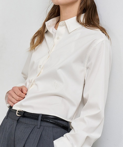 GENERAL IDEA(ジェネラルアイデア)の「GENERAL IDEA/ジェネラルアイディア wrinkle free semi crop easy shirts シャツ(シャツ/ブラウス・レディース・ブラック/ホワイト・S/M/L)」の8枚目の写真