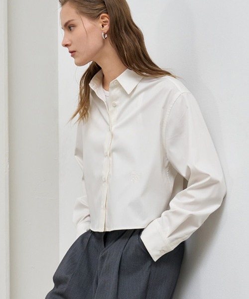 GENERAL IDEA(ジェネラルアイデア)の「GENERAL IDEA/ジェネラルアイディア wrinkle free semi crop easy shirts シャツ(シャツ/ブラウス・レディース・ブラック/ホワイト・S/M/L)」の9枚目の写真