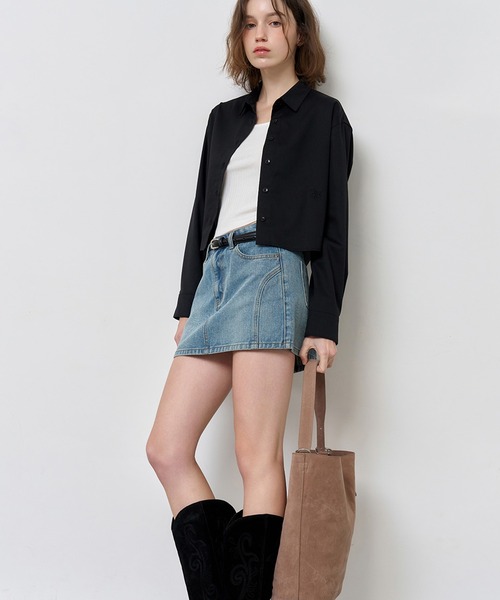 GENERAL IDEA(ジェネラルアイデア)の「GENERAL IDEA/ジェネラルアイディア wrinkle free semi crop easy shirts シャツ(シャツ/ブラウス・レディース・ブラック/ホワイト・S/M/L)」の18枚目の写真