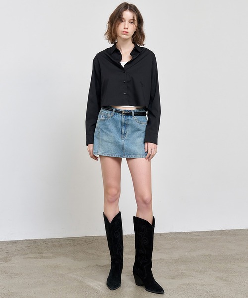 GENERAL IDEA(ジェネラルアイデア)の「GENERAL IDEA/ジェネラルアイディア wrinkle free semi crop easy shirts シャツ(シャツ/ブラウス・レディース・ブラック/ホワイト・S/M/L)」の19枚目の写真
