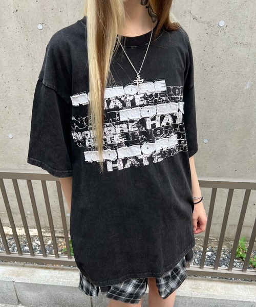 Figments(フィグメンツ)の「ロゴパッチビッグT(Tシャツ/カットソー・レディース・ホワイト/スミクロ・FREE)」の3枚目の写真