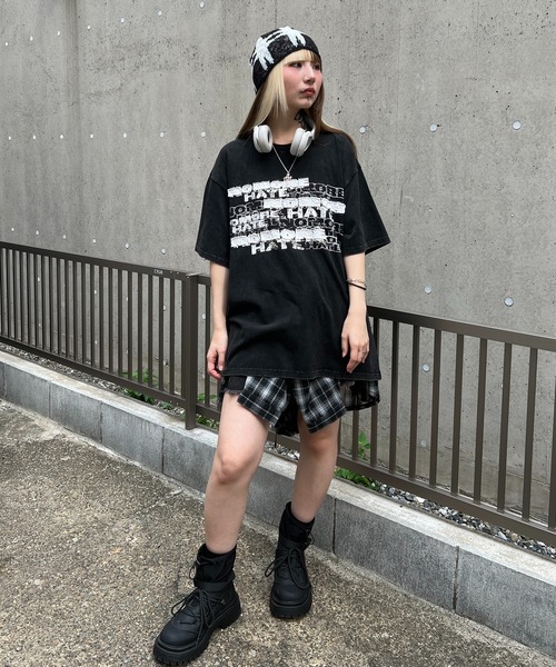 Figments(フィグメンツ)の「ロゴパッチビッグT(Tシャツ/カットソー・レディース・ホワイト/スミクロ・FREE)」の5枚目の写真