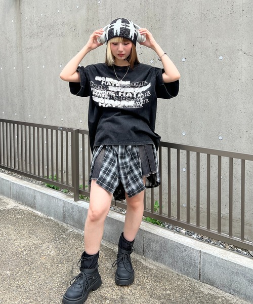 Figments(フィグメンツ)の「ロゴパッチビッグT(Tシャツ/カットソー・レディース・ホワイト/スミクロ・FREE)」の6枚目の写真