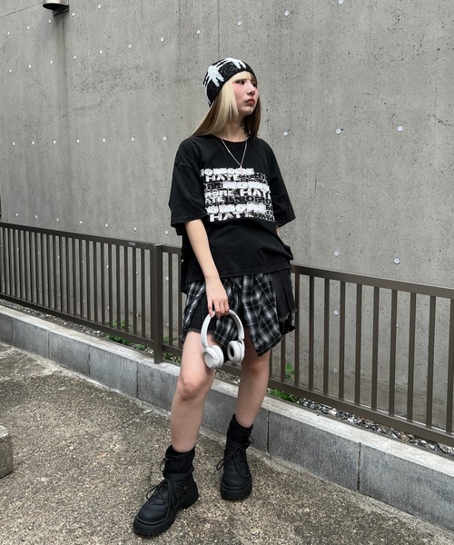 Figments(フィグメンツ)の「ロゴパッチビッグT(Tシャツ/カットソー・レディース・ホワイト/スミクロ・FREE)」の7枚目の写真