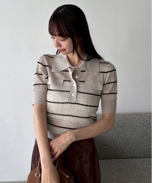 セール】アイレットシアーポロニット（ニット/セーター）｜FRAY I.D