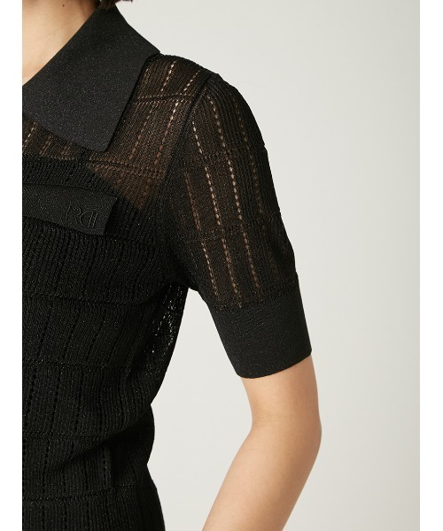 FRAY I.D(フレイアイディー)の「アイレットシアーポロニット(ニット/セーター・レディース・アイボリー/ブラック/ブラウン/ミント・F)」の8枚目の写真