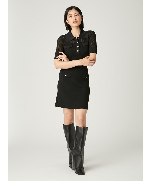 FRAY I.D(フレイアイディー)の「アイレットシアーポロニット(ニット/セーター・レディース・アイボリー/ブラック/ブラウン/ミント・F)」の14枚目の写真