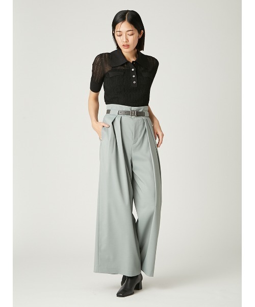 FRAY I.D(フレイアイディー)の「アイレットシアーポロニット(ニット/セーター・レディース・アイボリー/ブラック/ブラウン/ミント・F)」の18枚目の写真