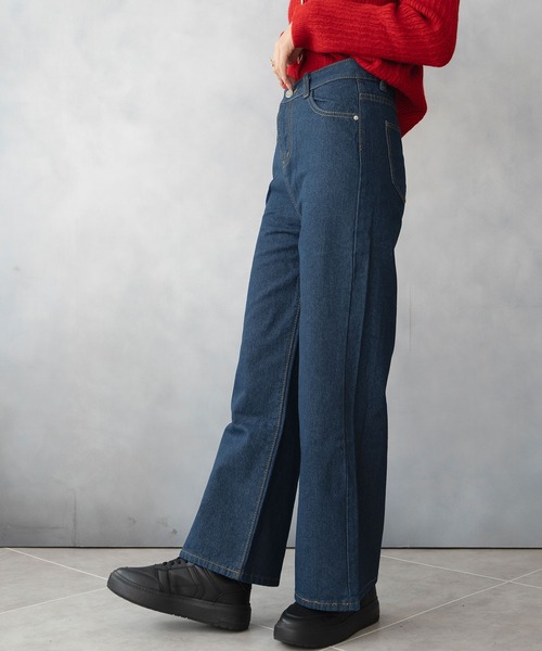 Asterellivi(アステレリビ)の「デニム ルーズ ワイドパンツ(デニムパンツ・レディース・インディゴブルー・S/M/L)」の3枚目の写真