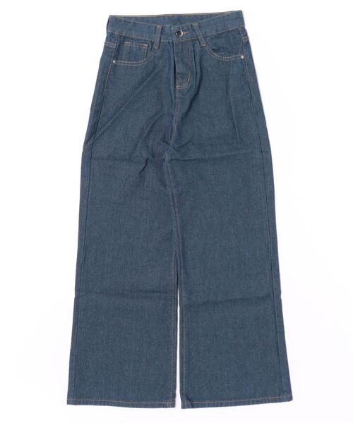 Asterellivi(アステレリビ)の「デニム ルーズ ワイドパンツ(デニムパンツ・レディース・インディゴブルー・S/M/L)」の7枚目の写真