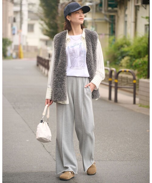 LABELESS グレー スウェットパンツ LE'S SIX ダメージ加工 スウェットパンツ グレー 8.4オンス ライト