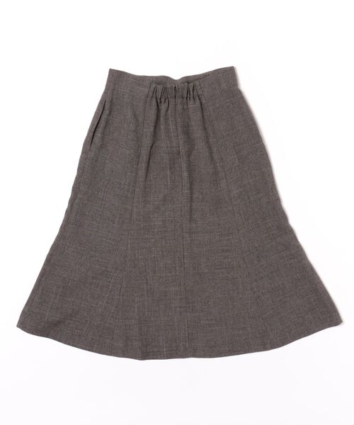 m.f.editorial（エムエフエディトリアル）の「【ストレッチ ウォッシャブル】m.f.エディトリアル レディース シャーク フレアースカート こげ茶(セットアップ可能)（スーツスカート・レディース・ダークウッド・S/MEDIUM/LARGE）」の3枚目の写真