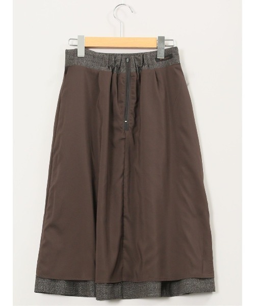 m.f.editorial（エムエフエディトリアル）の「【ストレッチ ウォッシャブル】m.f.エディトリアル レディース シャーク フレアースカート こげ茶(セットアップ可能)（スーツスカート・レディース・ダークウッド・S/MEDIUM/LARGE）」の5枚目の写真