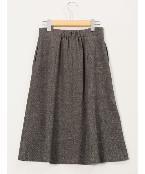 m.f.editorial（エムエフエディトリアル）の「【ストレッチ ウォッシャブル】m.f.エディトリアル レディース シャーク フレアースカート こげ茶(セットアップ可能)（スーツスカート・レディース・ダークウッド・S/MEDIUM/LARGE）」の7枚目の写真