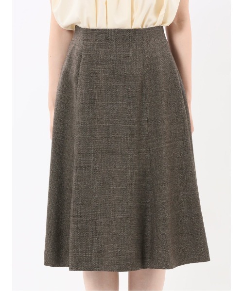 m.f.editorial（エムエフエディトリアル）の「【ストレッチ ウォッシャブル】m.f.エディトリアル レディース シャーク フレアースカート こげ茶(セットアップ可能)（スーツスカート・レディース・ダークウッド・S/MEDIUM/LARGE）」の10枚目の写真