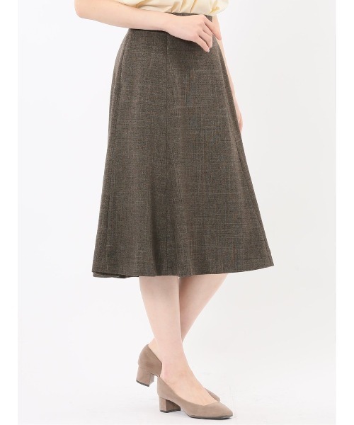 m.f.editorial（エムエフエディトリアル）の「【ストレッチ ウォッシャブル】m.f.エディトリアル レディース シャーク フレアースカート こげ茶(セットアップ可能)（スーツスカート・レディース・ダークウッド・S/MEDIUM/LARGE）」の12枚目の写真