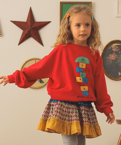 こども ビームス（コドモビームス）の「総柄 ティアード スカート2025FW（90～140cm）（スカート・キッズ・ミント/ブラウン系その他3・120/110/90/140/100/130）」の5枚目の写真