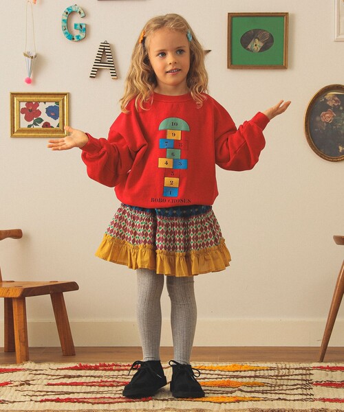 こども ビームス（コドモビームス）の「総柄 ティアード スカート2025FW（90～140cm）（スカート・キッズ・ミント/ブラウン系その他3・120/110/90/140/100/130）」の6枚目の写真