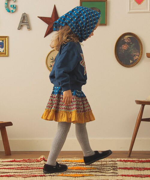 こども ビームス（コドモビームス）の「総柄 ティアード スカート2025FW（90～140cm）（スカート・キッズ・ミント/ブラウン系その他3・120/110/90/140/100/130）」の10枚目の写真