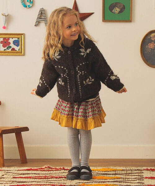 こども ビームス（コドモビームス）の「総柄 ティアード スカート2025FW（90～140cm）（スカート・キッズ・ミント/ブラウン系その他3・120/110/90/140/100/130）」の11枚目の写真