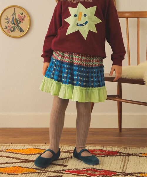 こども ビームス（コドモビームス）の「総柄 ティアード スカート2025FW（90～140cm）（スカート・キッズ・ミント/ブラウン系その他3・120/110/90/140/100/130）」の12枚目の写真