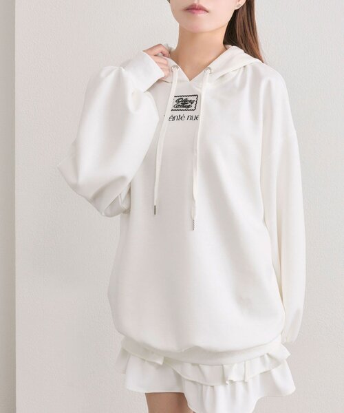 OLIVE des OLIVE（オリーブデオリーブ）の「【SNSで話題】ゆるたぽパーカー（パーカー・レディース・ピンク/オフホワイト/トップグレー/ブラック・FREE）」の9枚目の写真