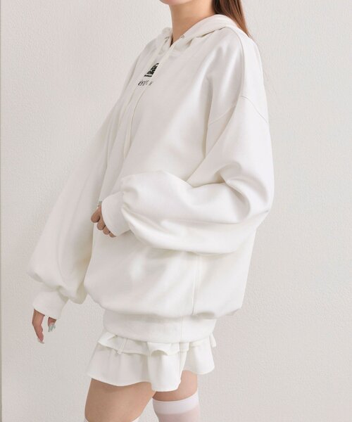 OLIVE des OLIVE（オリーブデオリーブ）の「【SNSで話題】ゆるたぽパーカー（パーカー・レディース・ピンク/オフホワイト/トップグレー/ブラック・FREE）」の10枚目の写真