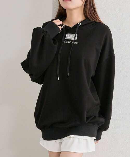 OLIVE des OLIVE（オリーブデオリーブ）の「【SNSで話題】ゆるたぽパーカー（パーカー・レディース・ピンク/オフホワイト/トップグレー/ブラック・FREE）」の14枚目の写真