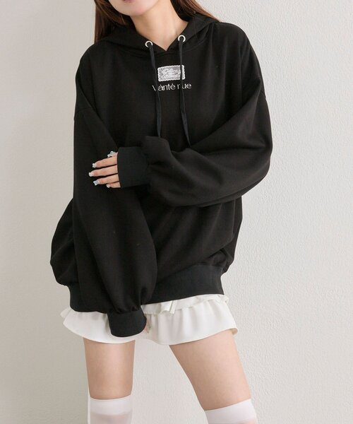 OLIVE des OLIVE（オリーブデオリーブ）の「【SNSで話題】ゆるたぽパーカー（パーカー・レディース・ピンク/オフホワイト/トップグレー/ブラック・FREE）」の17枚目の写真