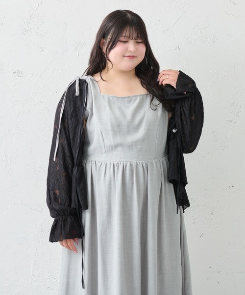 Louiosy(ルオシー)の「【大きいサイズ】前後2wayレースカーディガン(カーディガン/ボレロ・レディース・アイボリー/ブラック・4L/3L/X-LARGE)」の19枚目の写真