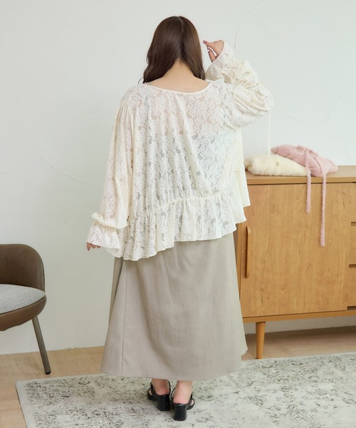 Louiosy(ルオシー)の「【大きいサイズ】前後2wayレースカーディガン(カーディガン/ボレロ・レディース・アイボリー/ブラック・4L/3L/X-LARGE)」の5枚目の写真