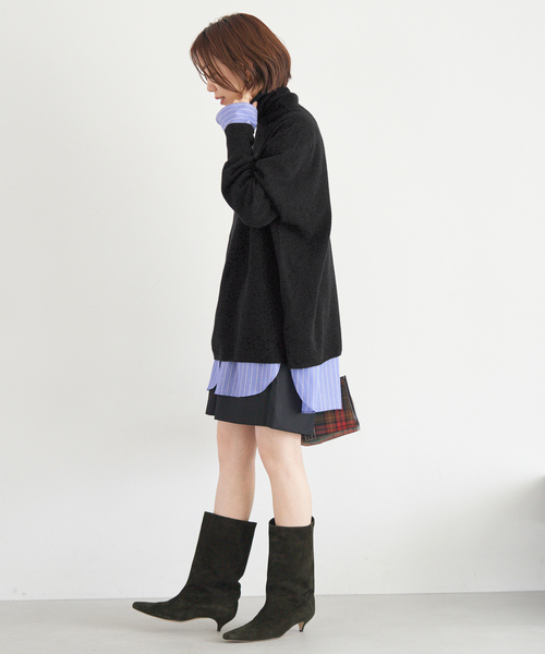 IENA（イエナ）の「Fineニュージーウール ハイネックプルオーバー（ニット/セーター・レディース・グレー/ベージュ系その他/ブラック・FREE）」の18枚目の写真